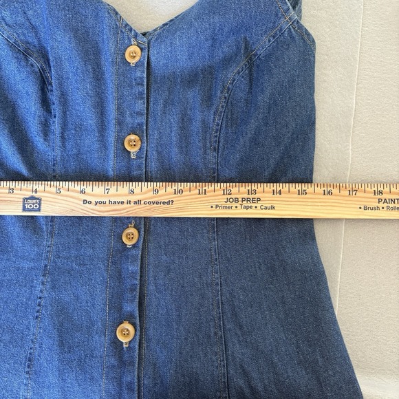 Vintage My Michelle Halter Dress 11/12 Denim 90s Boho Festival Y2K Casual Chic - Picture 9 of 10